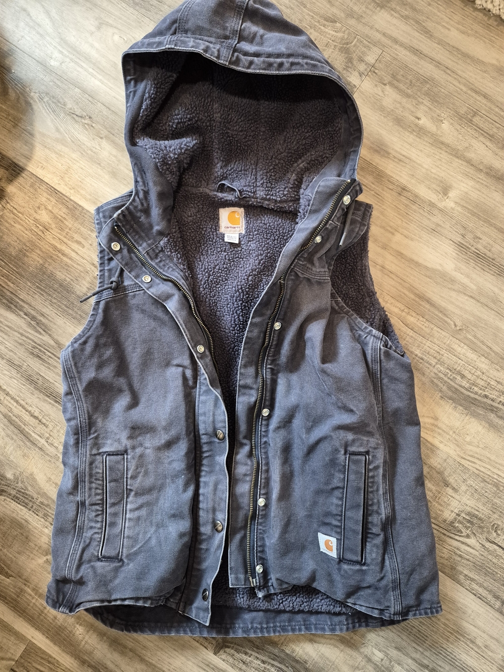 Carhartt Women's Hooded Sherpa-Lined Vest - Slate Blue
